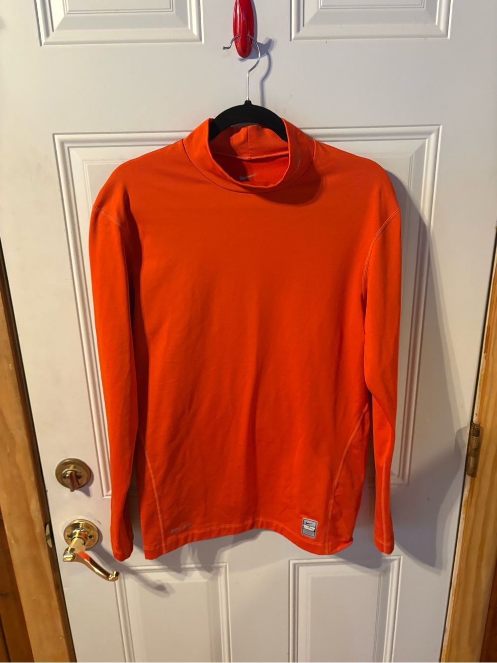 Columbia Long Sleeve High Neck Size X Large Compression Top in Bright Orange